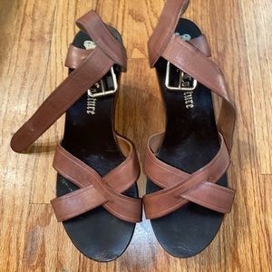 Juicy Couture Wooden Platform Sandals!